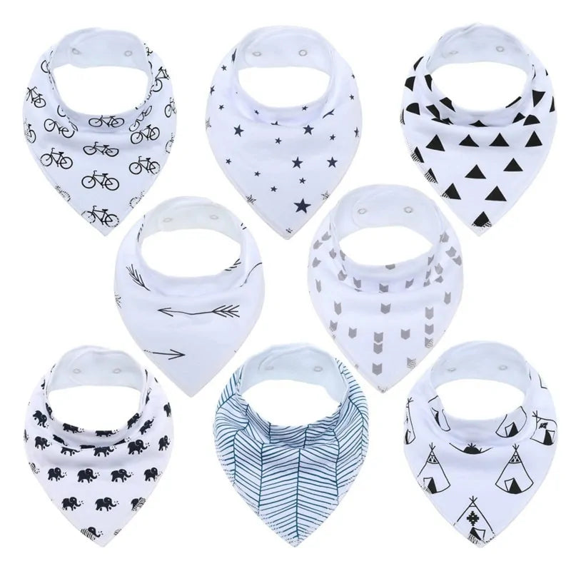 Soft Baby Bibs - 8 PACK