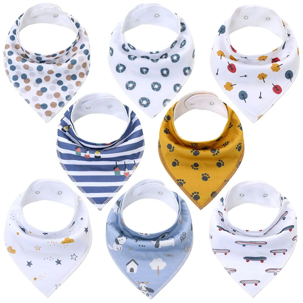 Soft Baby Bibs - 8 PACK