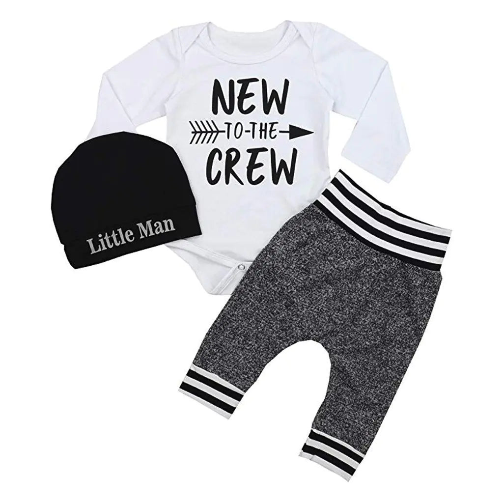 3 PCS Baby Boy Set - New to the Crew