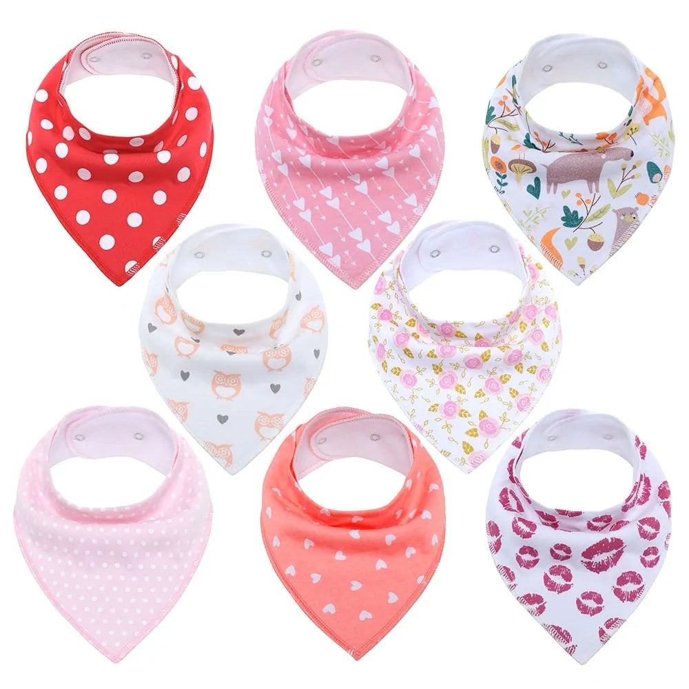 Soft Baby Bibs - 8 PACK