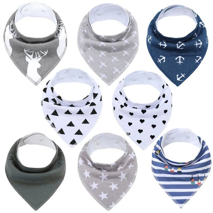 Soft Baby Bibs - 8 PACK