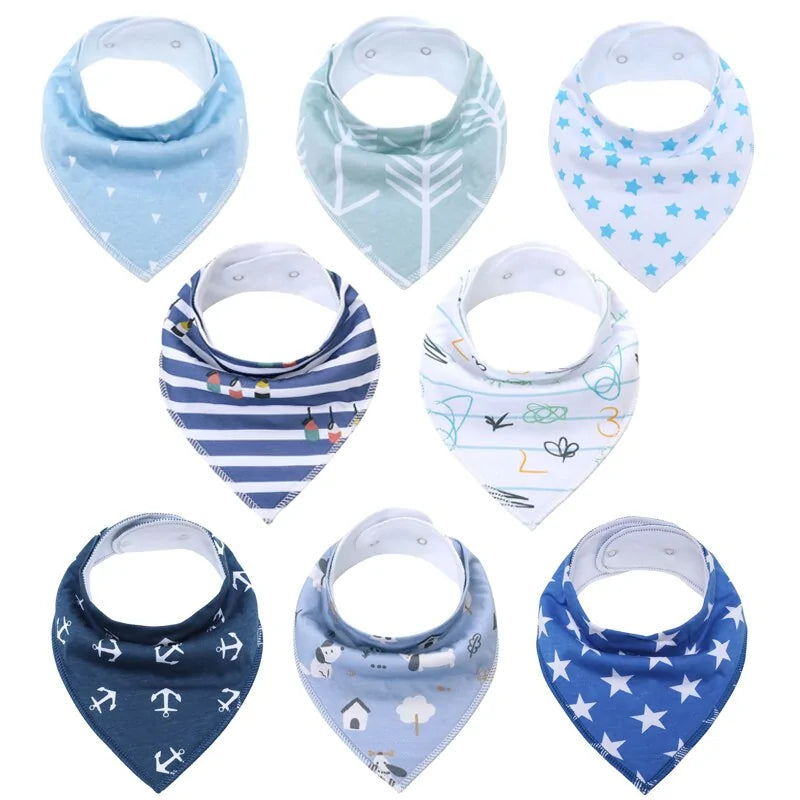 Soft Baby Bibs - 8 PACK