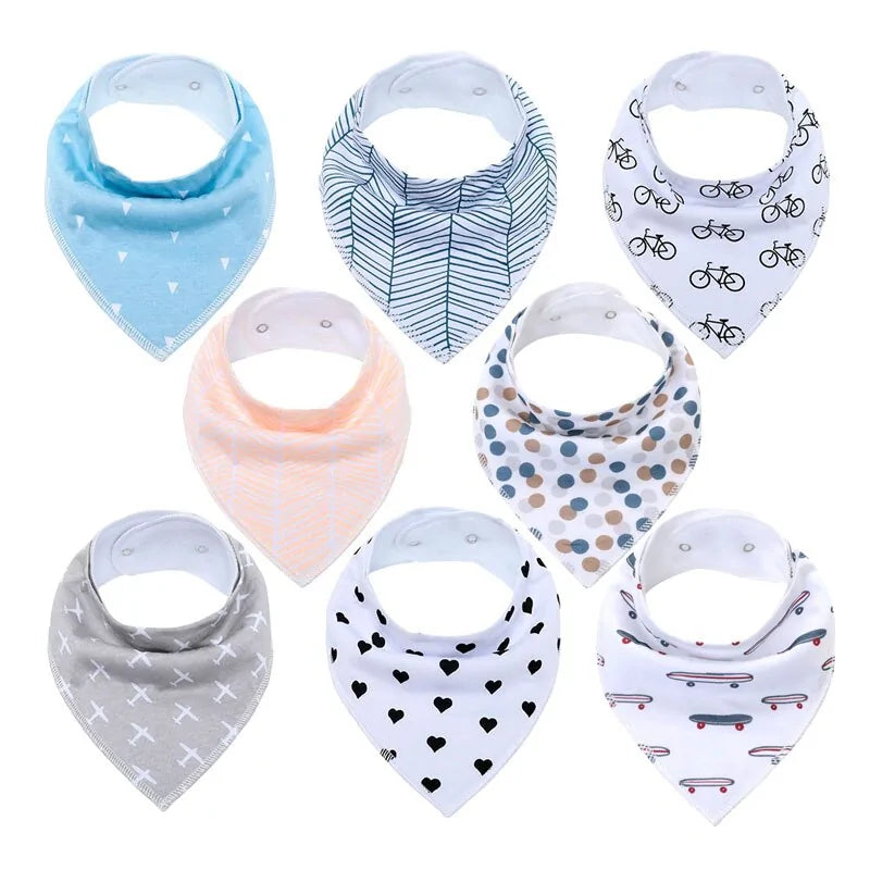 Soft Baby Bibs - 8 PACK