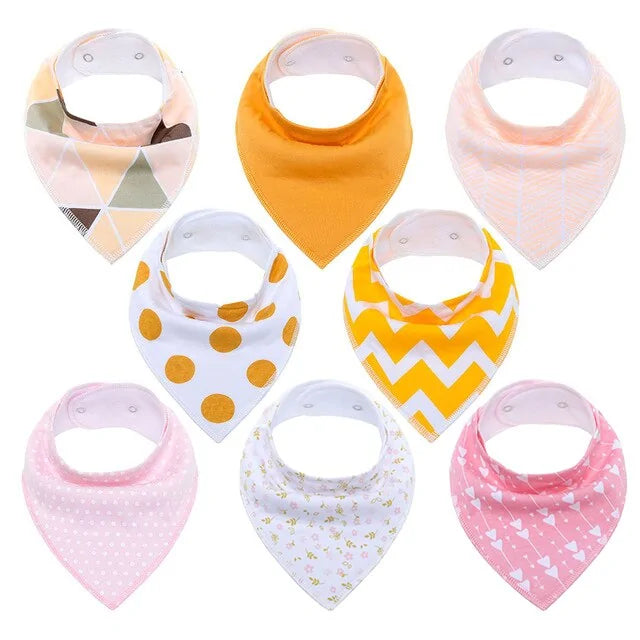 Soft Baby Bibs - 8 PACK